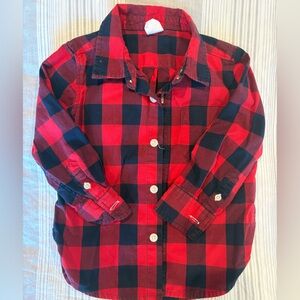 GAP Toddler Red and Blue Checkered Shirt